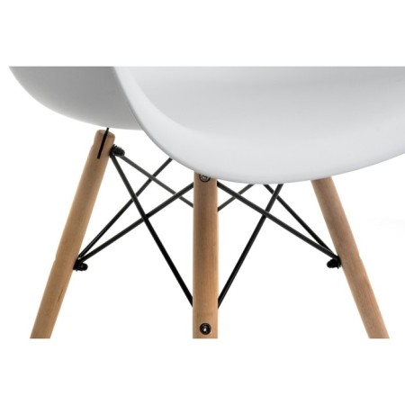 Plastic stool Ron Massive Buk/Metal/Plastic, Natural/White 62x64x81.5 cm-9