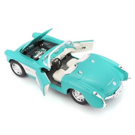 MASTO DIE-CAST 1957 Chevrolet Corvette machine, opening doors, 1:24, turquoise color-7