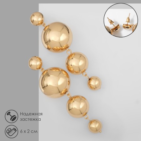 Hanging earrings "LUNUS", color gold, 6.5 cm