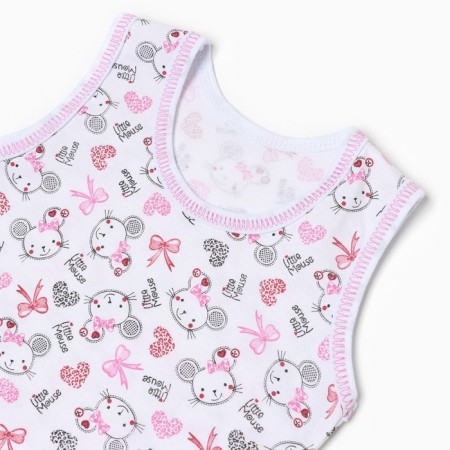 Kit (T -shirt, panties on the diaper) children, white/mice, height 80 cm-1