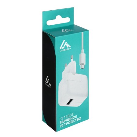 Network charger Luazon LCC-97, 1 USB, 2.1 A, 10 W, MicroUSB cable, white-6