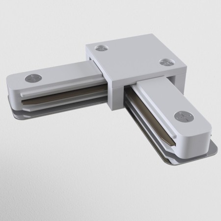 Connector L-shaped for the Technical tra001CL-11W, 7x7x1.7 cm, white color.-2