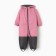 Demicine-zone overalls for a girl, pink-gray color, height 74-80