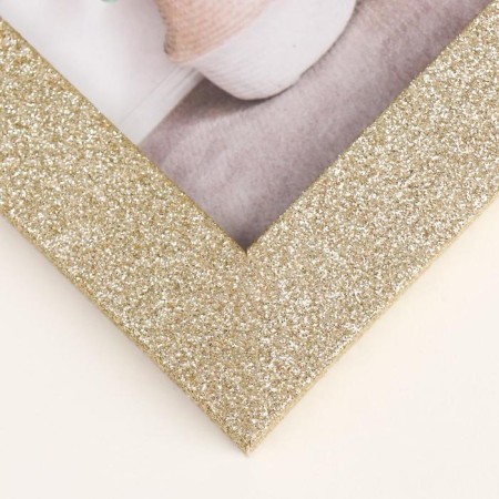 Photo frame plastic in 2 photos 10x15 cm "sparkles" gold 18x26.5 cm-2