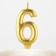 Candle for the cake, the number "6", gold.