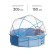 Dome-put on the pool d = 305 cm, h = 150 cm, the color is blue