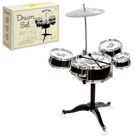 Drum installation "hard-rock", 5 drums, 1 plate, black color