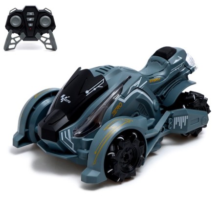 MotoPro radio control machine, smoke effect, light, works from the battery, the color is gray