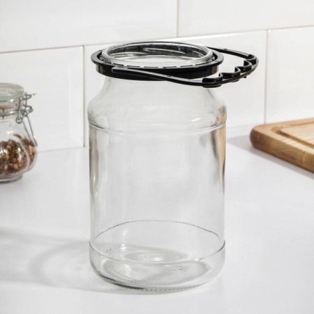 Handle for glass jars, d = 82 mm, black color-3