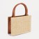Bag Women's Tout with zipper, long chain, beige/brown color