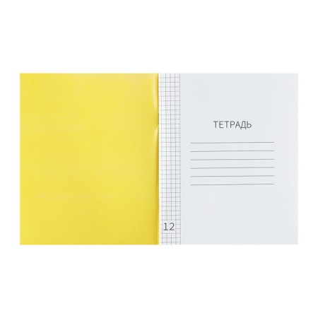Notebook 12 sheets in Calligrata "Yellow", a plastic cover, with a multiplication table, an offset unit-2