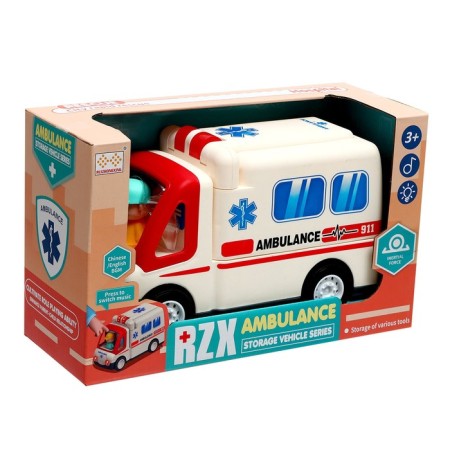 Developing toy "ambulance", light, sound effects, with accessories-10