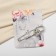 Pins "flower" magnolia, 7.5 cm, white color in silver