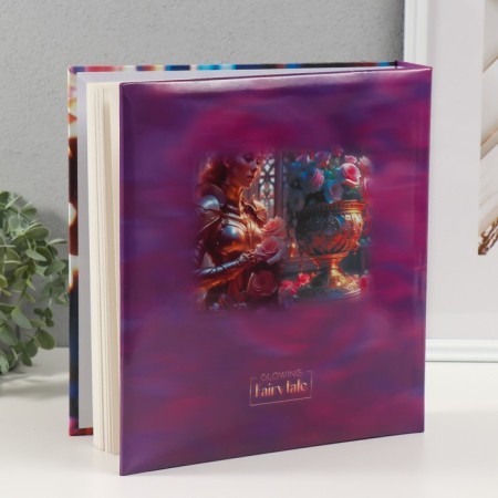 Photo album on 50 magnetic sheets 23x28 cm, "Liquid Metal Flowers 3"-1