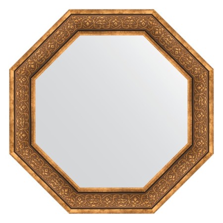 Mirror in the baguette frame, bronze monogram 101 mm, 79.4x79.4 cm
