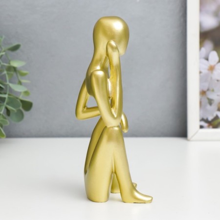 Souvenir Polystone "Abstraction - expectation" gold 19x6x8 cm-1