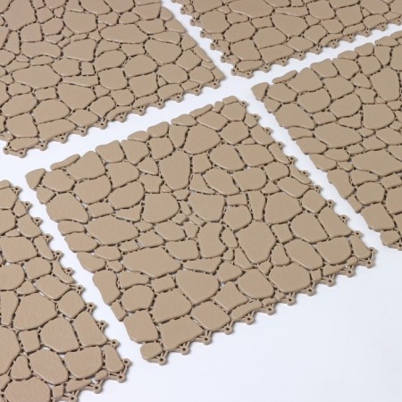 Aqua Stone floor modular coating, 34 × 34 cm, 6 pcs in packaging, beige color-8