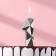 Candle for Cake "Almaz", number "1", silver metallic