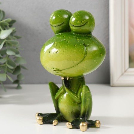 Souvenir Polystone Lak "Frog Moti Meditizes" 10x7x15 cm-3