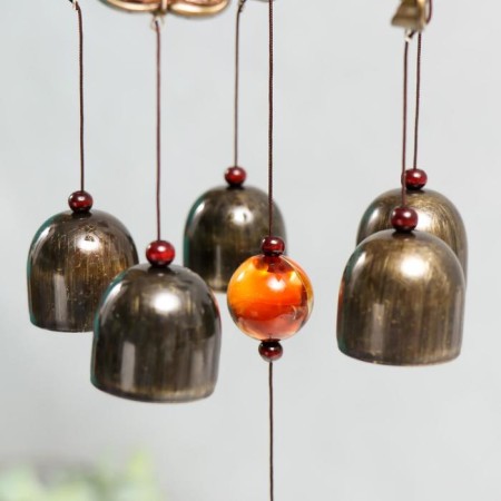 Wind music Metal 5 bells 6 figures "Ganesha" h = 54 cm-3