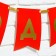 Garland on the tape with embossing "Happy New Year!", Red color, dl. 160 cm
