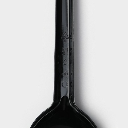 Spoon is a disposable plastic, 16.5 cm, black color, set 6 pcs-4