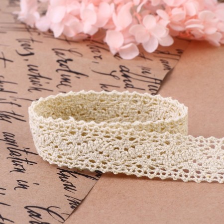 Knitted lace, 20 mm × 10 ± 1 m, beige color-2
