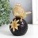 Polystone souvenir "Golden Sparrows on black strawberries" 13x10x7 cm