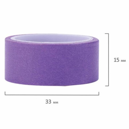 Adhesive Washi tapes for decor rainbow, plain, 15 mm x 3 m (set 7 pcs) rice paper-4