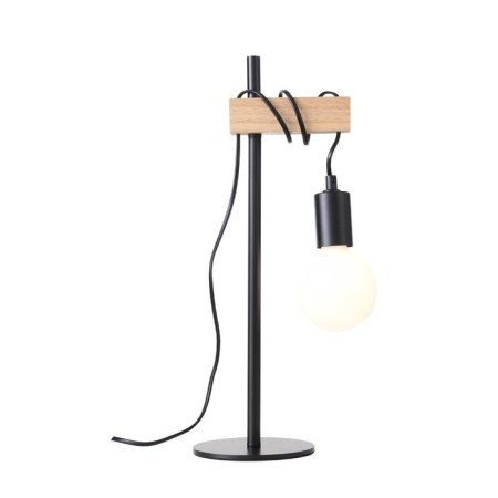 Evoluce bedside lamp. SL1142.404.01. Bagetti. 1x60 W, E27, 17x14x46 cm, black color, light wood-8