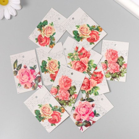 Cardboard "Flowers 04" set 10 pcs (4 types) 4x6 cm-1