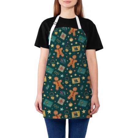 Apron kitchen with a photo print "Christmas mood", adjustable, size OS