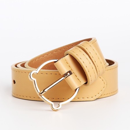 Building belt, width 3 cm, screw, buckle metal, beige color