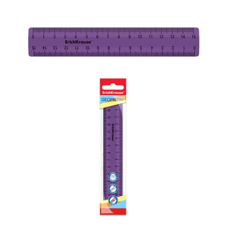 Line 15 cm Erichkrause "Iris", plastic, bilateral scale, opaque, purple, euro suspension