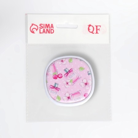 Folding mirror "bottles", 7.5 × 7.5 cm, the color is gentle - pink-5