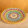 Plant of Rishtan ceramics "Patterns", yellow, flat, 28 cm
