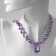The necklace "Jewel" drop, lilac color in silver, 32 cm