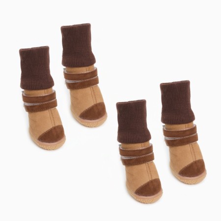 The boots are tall with a stocking, set 4 pcs, size 5 (sole 5.5 x 5 cm), brown-1