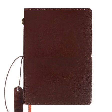 Dated diary 2025, A5 168 sheets, Devente. Saltos, soft leatherette cover, perforation, liesse, block 70, brown-1