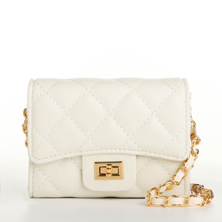 Women's bag, Messenger on a magnet, white color
