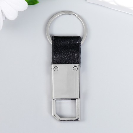 Metal keychain "Carabin. Clear lines" black, silver-3