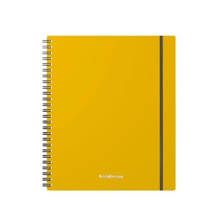 Notebook A5, 80 sheets in a cage on the crest Erichkrause "Neon", plastic cover, elastic band, offset block, whiteness 100%, mix-3