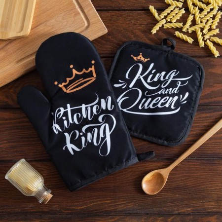 Kitchen set 2 grasps of the “King” shade, a captive 17x17 cm, sleeve. 26x16 cm