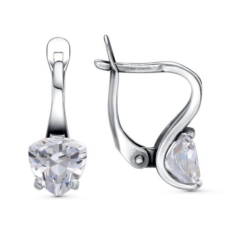 Earrings "Flame", echoing with oxidation, white color