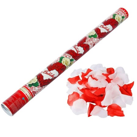 Pneumochlopushka "Love", rose petals, red and white, 60 cm-3