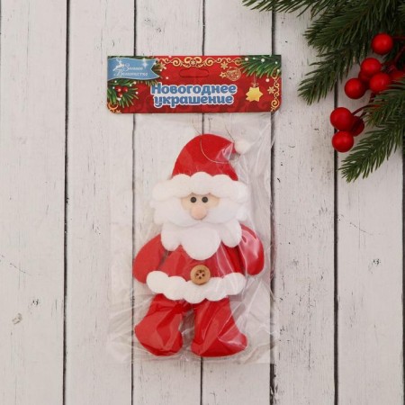 Soft suspension "Santa Claus with a button" 8x15 cm, white-1