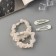 Hair Set "Gloria Shine" (2 elastic bands 5.5 cm, 2 invisibility 5 cm) Milk