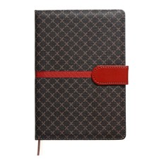Dated diary 2024 A5 176 sheets, Devente.chelsea, firm artificial leather cover, brown cut, magnetic refuge, lies, cream block 70 g/m2, brown