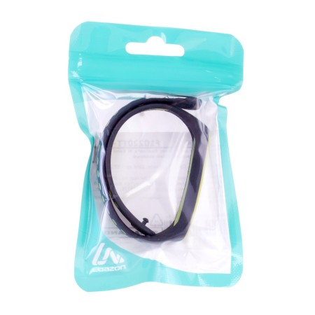 Luazon strap for fitness bracelet Mi Band 5/6/7, with perforation, black-green-3