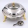 Stainless steel marmitis is round on a heating stand, 26 × 22 cm, glass cover